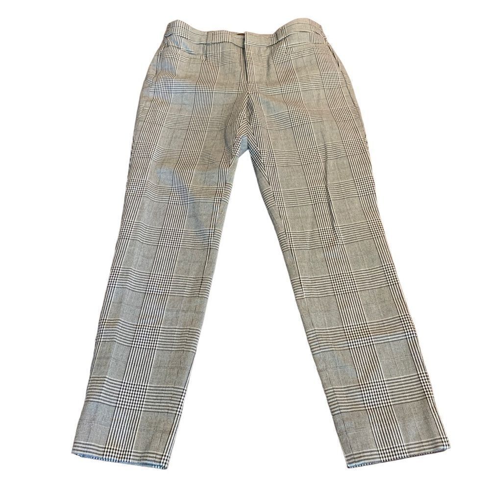 Banana Republic Women’s Plaid Flat Front Sloan Preppy Stretch Trouser Pants 2